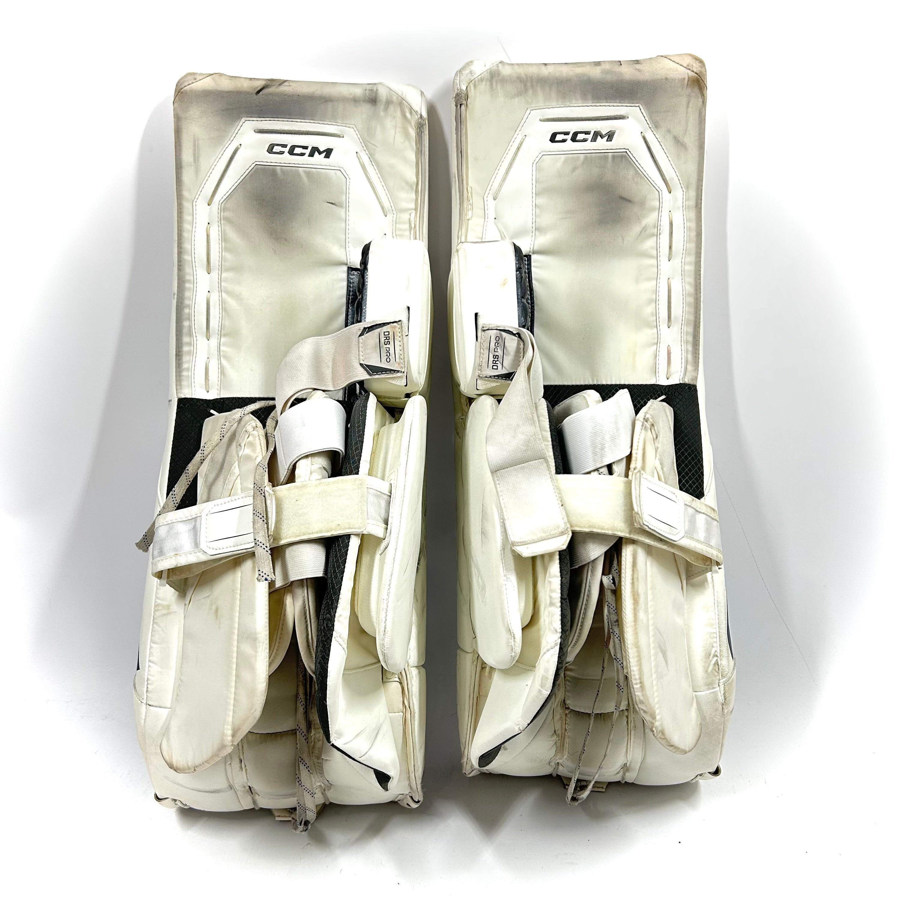 CCM Axis 2 - Ensemble complet de gardien de but senior AHL Pro Stock d'occasion (blanc/bleu marine)